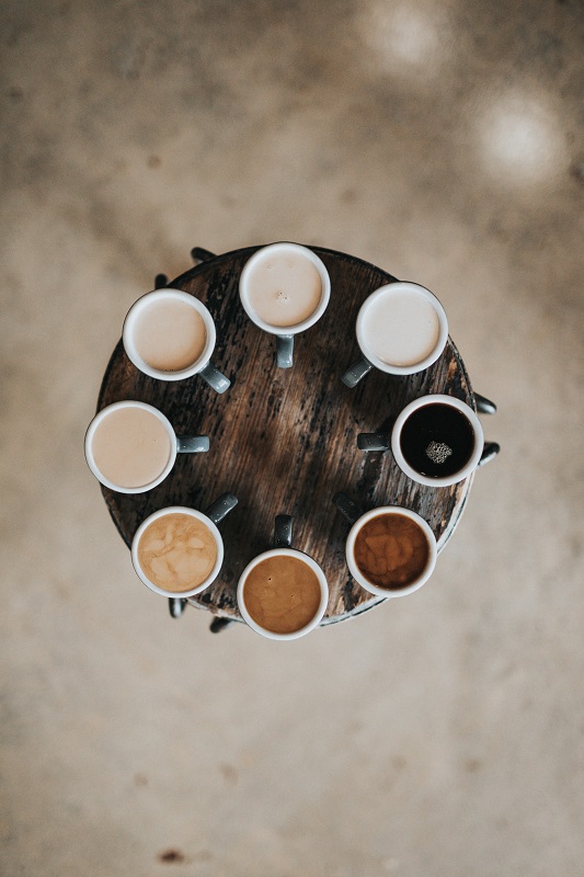 coffee table with coffee mugs